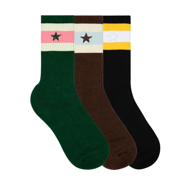 3pk Striped Star Socks By Golf Wang