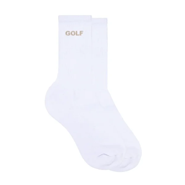 3pk White Logo Socks By Golf Wang (1)